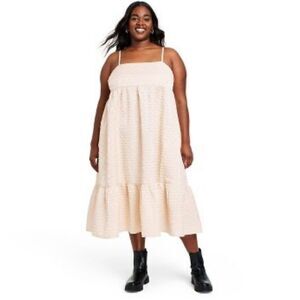 Women's Textured Empire Waist Midi Dress - Kika Vargas x Target Tan